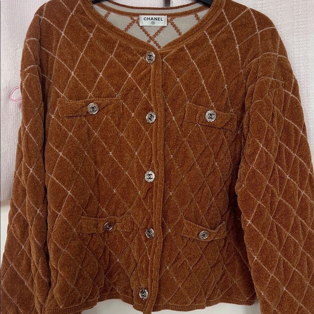 CHANEL Camel / Tan Quilted Soft Teddy Jacket